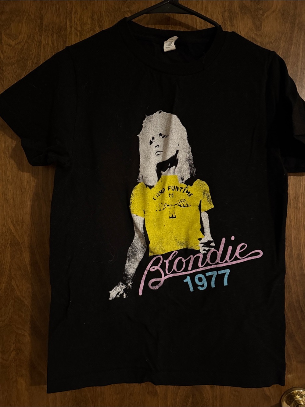 Tultex Black Graphic Tee with White Tag